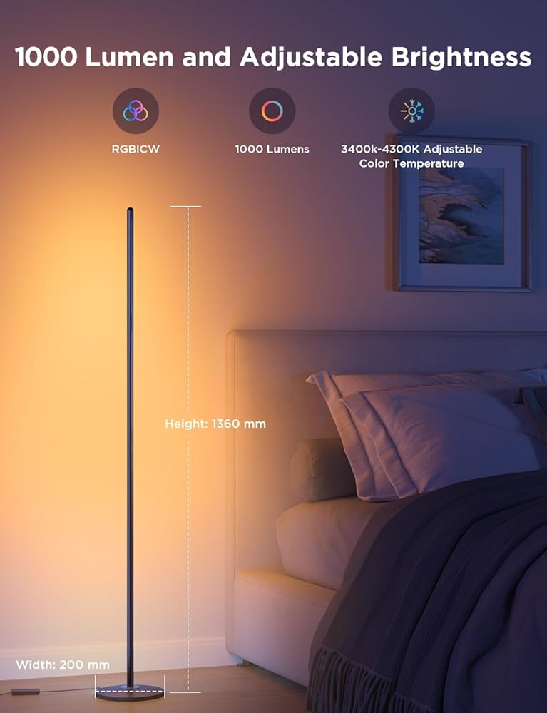 LED Corner Lamp Works with Alexa